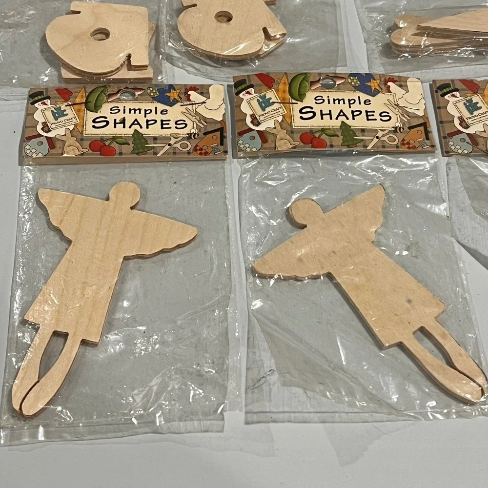 PROVO‎ CRAFT Simple SHAPES Wooden Craft Pieces Lot of 6 New Sealed